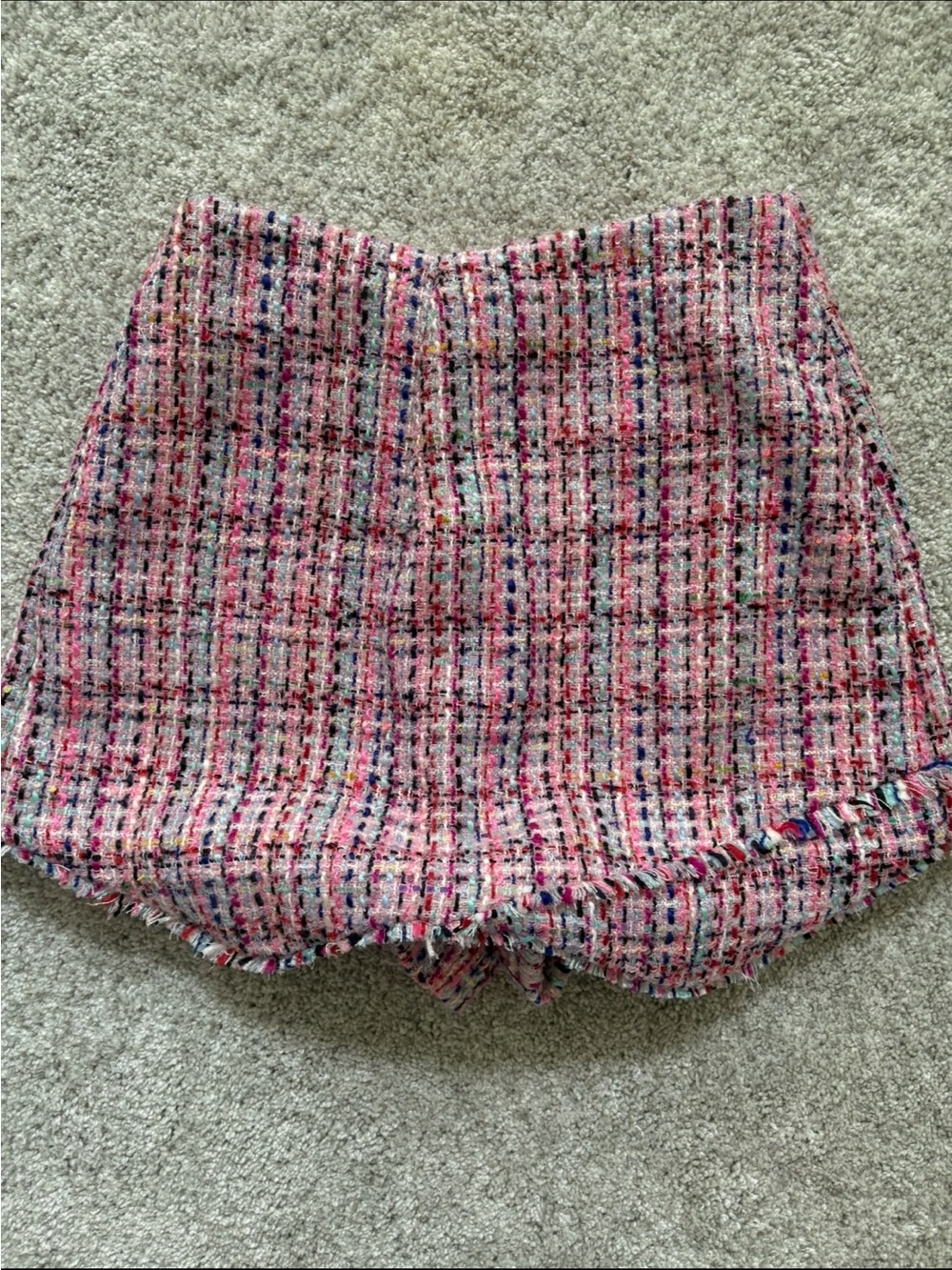 Lovers + Friends Pink Multi Tweed Skort